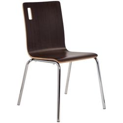 National Public Seating BCC21 CafÃ© Chair w/ Espresso Wood Back & Seat - Steel Frame, Silver, Pack of 4, Chrome