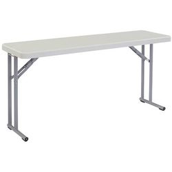 National Public Seating BT1860 Folding Table w/ Speckled Gray Plastic Top & Gray Steel Frame - 60"L x 18"W x 29 1/2"H