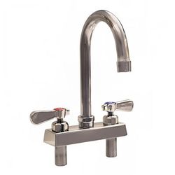 BK Resources EVO-4DM-5G Deck Mount Faucet w/ 5" Gooseneck Spout & 4" Centers, Stainless Steel