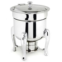 Eastern Tabletop 3105 5 Star 4 1/2 qt Marmite Soup Chafer w/ Hinged Lid, Stainless Steel, Classic, 4.5 Quart, Silver