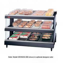 Hatco GR3SDS-39D 120/240/1 39 9/50" Self Service Countertop Heated Display Shelf - 3 Shelves, 120/240v/1ph, 21 Rods, Dual Slanted Shelves, Silver