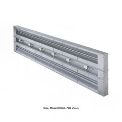 Hatco GRAML-144D3 240 144" Maximum Watts Infrared Strip Warmer - Double Rod, 1 Remote Toggle Control, 120/240v/1ph, Silver