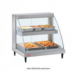 Hatco GRCD-1PD 20 5/8" Full Service Countertop Heated Display Case - 2 Shelves, 120v, 860W, Silver