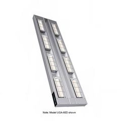Hatco UGA-54D6 208 54" Standard Watt Ceramic Strip Warmer - Double Tile, Remote Toggle Control, 208v/1ph, Silver