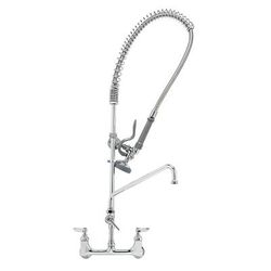 T&S Wall Mount Pre Rinse Faucet - 37 9/16"H, 1.15 GPM, Stainless Steel Base & Nozzle, B-0133-ADF12-B