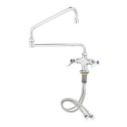 T&S B-0268 Mixing Faucet w/ 1 Hole Base, 24" Double Joint Swing Nozzle, Chrome
