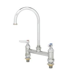 T&S B-0321-CC Deck Mount Faucet - 5 3/4" Swivel Gooseneck Spout, 8" Centers
