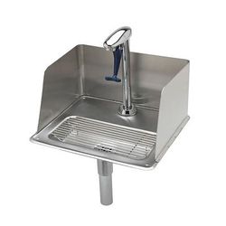 T&S B-1235 Water Station w/ Splash Guard, 10 1/2 in, Push Back Glass Filler, Stainless Steel