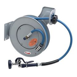T&S B-7232-01 Hose Reel, 35' Hose, Open, 3/8" ID, Epoxy Coated Steel, Gray