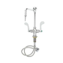 T&S BL-5704-08WH4 Lab Mix Faucet w/ Rigid Vacuum Breaker Nozzle, Serrated Tip, Chrome