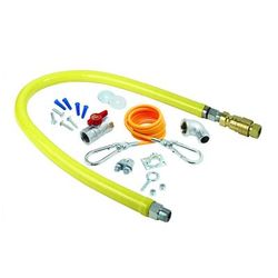 T&S HG-4D-36K 36" Gas Connector Hose w/ 3/4" Male/Male Couplings, Includes Installation Kit, Stainless Steel