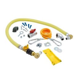 T&S HG-4D-48GS-K-PS 48" Gas Connector Hose w/ Quick Disconnect, SwiveLink Fittings, & 2 Posi-Set Devices