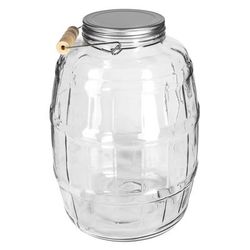 Anchor Hocking 85679AHG17 2 1/2 gal Barrel Jar w/ Handle & Brushed Aluminum Lid, Clear