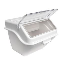 Winco IB-10S Shelf Ingredient Bin - 10 Gallon Capacity, Clear Lid/White Base