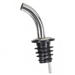 Winco PPM-4G Fast Flow Liquor Pourer w/ Stainless Breather Tube & Gooseneck Spout, Silver
