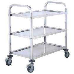 Winco SUC-50 3 Level Stainless Steel Utility Cart, Marine Ledges, Silver