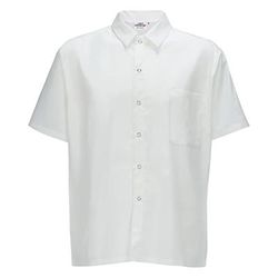 Winco UNF-1W3XL Broadway Chef's Shirt w/ Short Sleeves - Poly/Cotton, White, 3X