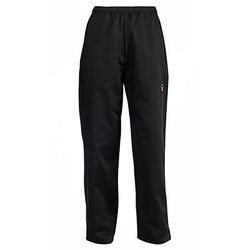 Winco UNF-2KXL Newbury Chef's Pants w/ Elastic Waist & Drawstring - Poly/Cotton, Black, X-Large