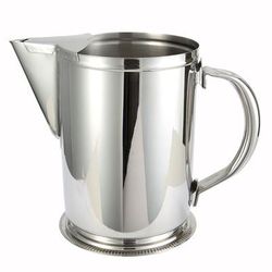 Winco WPG-64 64 oz Stainless Steel Pitcher w/ Ice Guard, Silver