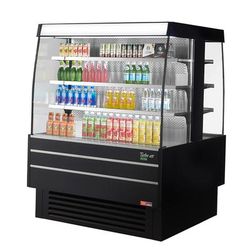 Turbo Air TIOM-48SB-N 50 3/8" Vertical Island Open Air Cooler w/ 4 Levels, 220v/1ph, Black