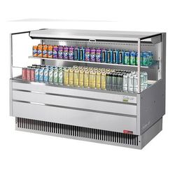 Turbo Air TOM-60L-UF-S-2S-N 58 3/4" Horizontal Open Air Cooler w/ 2 Levels, 115v, Low Profile, Silver