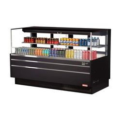 Turbo Air TOM-72L-UFD-B-2S-N 70 3/4" Horizontal Open Air Cooler w/ 2 Levels, 220v/1ph, Black
