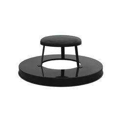 Witt M3601-RCL-BK Round Rain Cap Trash Can Lid - Metal, Black, Black Steel, Outdoor Use