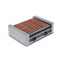 Nemco 8018-220 18 Hot Dog Roller Grill w/ Manual Controls - Flat Top, 220v, Stainless Steel