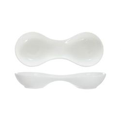 ITI BL-975 6 oz Rectangular Bristol Compartment Dish - Porcelain, Bright White, 1 Dozen