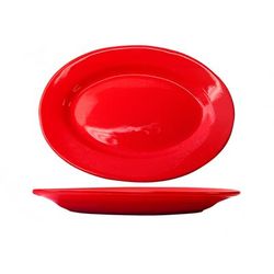 ITI CA-13-CR 11 1/2" x 8 1/4" Oval Cancun Platter - Ceramic, Crimson Red