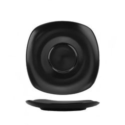 ITI QP-2-MB 5 3/4" Square Quad Saucer - Porcelain, Matte Black