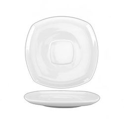 ITI SP-2 6 1/4" Square Slope Saucer - Porcelain, Bright White
