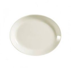 CAC REC-13C 11 1/2" x 9 1/4" Oval American White Coupe/Sheer Platter, REC