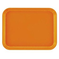 Cambro 1014222 Fiberglass Camtray Cafeteria Tray - 13 3/4"L x 10 5/8" W, Orange Pizzaz, Stacking Lugs