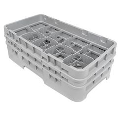Cambro 10HS434151 Camrack Glass Rack - 2Extenders, 10 Compartments, Soft Gray, 2 Extenders