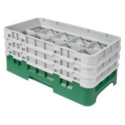 Cambro 10HS638119 Camrack Glass Rack - 3Extenders, 10 Compartments, Sherwood Green, 3 Extenders