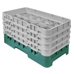 Cambro 10HS800119 Camrack Glass Rack - 4Extenders, 10 Compartments, Sherwood Green, 4 Extenders, Green/Soft Gray, Case of 2