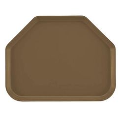 Cambro 1418TR513 Fiberglass Camtray Cafeteria Tray - 18"L x 14"W, Bay Leaf Brown, Trapezoid
