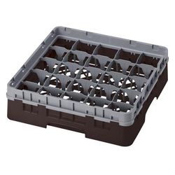 Cambro 25S318167 Camrack Glass Rack w/ 25 Compartments - 25 Gray Extender, Brown, Brown Base, 1 Soft Gray Extender