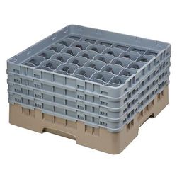 Cambro 36S800184 Camrack Glass Rack w/ (36) Compartments - (4) Gray Extenders, Beige, 4 Extenders