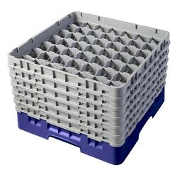 Cambro 49S1114186 Camrack Glass Rack w/ 49 Compartments - 49 Gray Extenders, Navy Blue, 6 Extenders