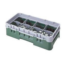 Cambro 8HS1114119 Camrack Glass Rack - Half Size, 6Extenders, 8 Compartment, Sherwood Green