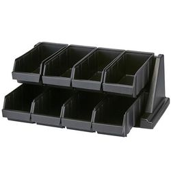 Cambro 8RS8110 Versa Condiment Organizer w/ (8) Bins - Black, 8 Bins