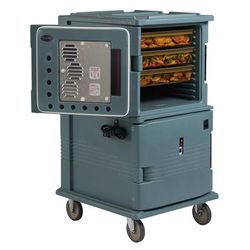 Cambro UPC1600HD401 Ultra Camcart Insulated Food Carrier w/ 24 Pan Capacity, Slate Blue, Heavy Duty Casters