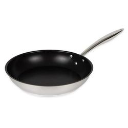 Browne 5724060 9 1/2" Non Stick Steel Frying Pan w/ Solid Metal Handle, Stainless Steel