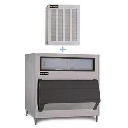 Ice-O-Matic MFI0500A/B1325-60 540 lb Flake Commercial Ice Machine w/ Bin - 1325 lb Storage, Air Cooled, 115v, Stainless Steel