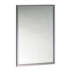 Bobrick 165FX 1830 Channel-Frame Mirror, 18" X 30", 430 Stainless, Silver