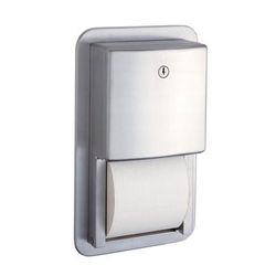 Bobrick B4388 Contura Series Recessed Mult-Roll Toilet Tissue Dispenser, Silver