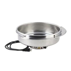 Bon Chef 11002E Front Flange Dripless Water Pan, Round, Stainless w/ Heater, 15" x 4" x 1-3/4", Silver