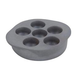 Bon Chef 5028T 6 7/8" Temp Snail Dish, 6 Hole, Aluminum, Black